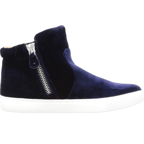 Gentle Souls Carole Navy Velvet Hidden Wedge Sneakers - Picture 1 of 9